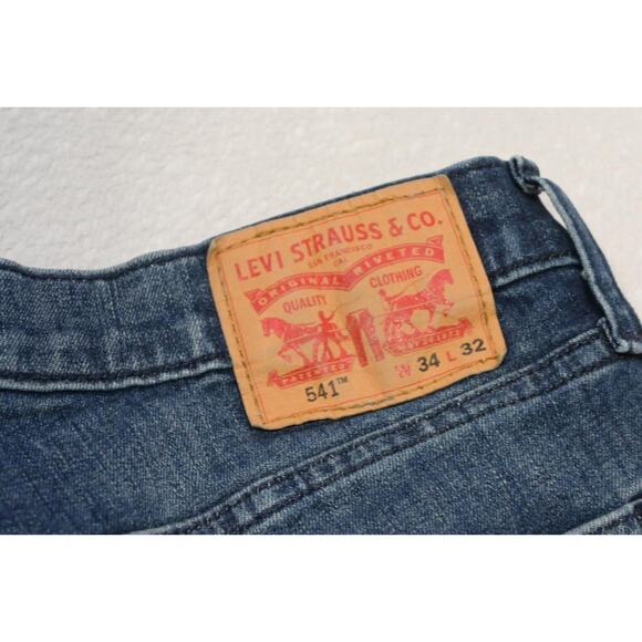 Levi's 541 Athletic Fit Stretch Denim Blue Work Jeans Mens Sz 34 x 31 - Picture 9 of 9